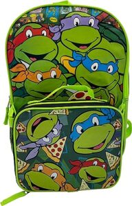 fast forward kid's licensed 15" backpack with lunch box combo set (ninja turtles)