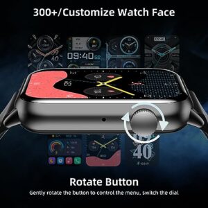 1.85" Smart Watch with 341PPI Retina Screen for Men Women Bluetooth Call, IP68 Waterproof Fitness Tracker Watch with 37 Sports Mode, Smartwatch with Heart Rate/Sleep Monitor/Steps & Calories Counter