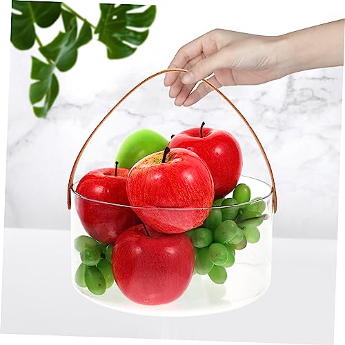 HANABASS Fruit Basket Snack Storage Basket Wicker Bread Basket Portable Storage Basket Footed Serving Bowl Footed Dessert Plates Fruit Bowl Wall Hanging Shopping Basket Plastic Cosmetic