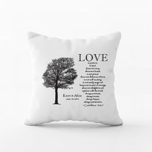 CANARY ROAD Personalized Love Corinthians Pillow | Custom Couples Pillow | Long Distance Gift | Personalized Wedding Gift | Gifts for Her | Going Away Present