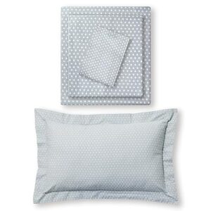 nate home mdesign by nate berkus 200tc 4-piece cotton percale sheet set | from mdesign, twin xl size, 1 flat sheet/1 fitted sheet/1 standard pillowcase/1 accent pillow, (light blue/cream)