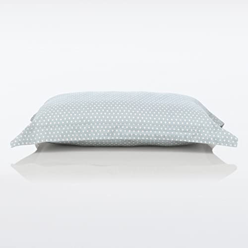 Nate Home mDesign by Nate Berkus 200TC 4-Piece Cotton Percale Sheet Set | from mDesign, Twin XL Size, 1 Flat Sheet/1 Fitted Sheet/1 Standard Pillowcase/1 Accent Pillow, (Light Blue/Cream)