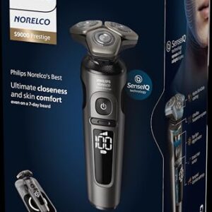 Philips Norelco S9000 Prestige Electric Shaver with Qi-Charger, Precision Trimmer and Premium Case, SP9872/86