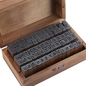 YYQTGG Letter Rubber Stamps, Wood Rubber Stamps 70 PCS with Vintage Wooden Boxe for Photo Album for Learning Alphabet