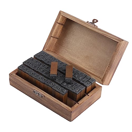 YYQTGG Letter Rubber Stamps, Wood Rubber Stamps 70 PCS with Vintage Wooden Boxe for Photo Album for Learning Alphabet