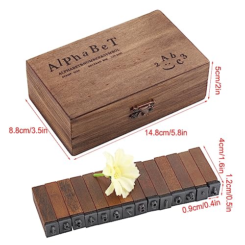 YYQTGG Letter Rubber Stamps, Wood Rubber Stamps 70 PCS with Vintage Wooden Boxe for Photo Album for Learning Alphabet