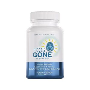 fog gone brain health supplement | nootropic formula helps clear brain fog & cognitive brain fatigue | aids in boosting focus, concentration & clarity | caffeine-free | 30-day supply