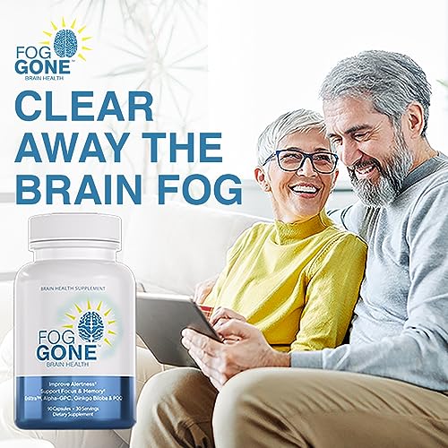 Fog Gone Brain Health Supplement | Nootropic Formula Helps Clear Brain Fog & Cognitive Brain Fatigue | Aids in Boosting Focus, Concentration & Clarity | Caffeine-Free | 30-Day Supply