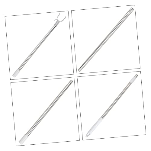 Cabilock 3pcs Picking Steel Supplies Shelf Clothes Long Outdoor Hanger Clothesline Retractable High for Stainless Pole Curtain Splicing Hook Garment Pull Clo Reach Clothing Reacher