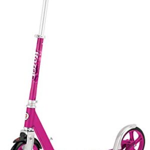 Razor A3 Kick Scooter for Kids – Foldable, Lightweight, Large Wheels, Front Vibration Reducing System, Adjustable Handlebars & A5 LUX Kick Scooter - Pink - FFP,38.6 Inch