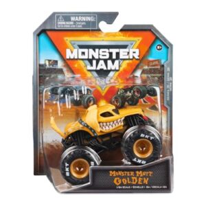 monster jam 2023 spin master 1:64 diecast truck series 31 ruff crowd monster mutt golden