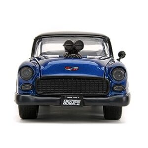 Big Time Muscle 1:24 1955 Chevy Bel-Air Die-Cast Car, Toys for Kids and Adults(Blue/Black)