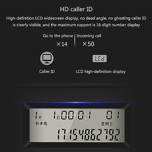 Corded Telephone Landline Telephone Big Button Landline Phones with Caller Identification for Front Desk Home Hotel Landline Phone for Seniors Answering Machine