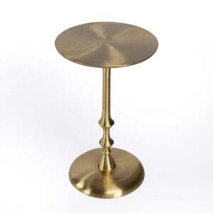 homeroots 19" gold aluminum round pedestal end table