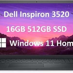 Dell Inspiron 15 3000 3520 15.6" FHD Touchscreen (Intel 4-Core i5-1135G7, 16GB RAM, 512GB PCIe SSD, UHD Graphics) Business Laptop, WVA Anti-Glare, Numeric Keypad, Webcam, Wi-Fi, Win 11 Home