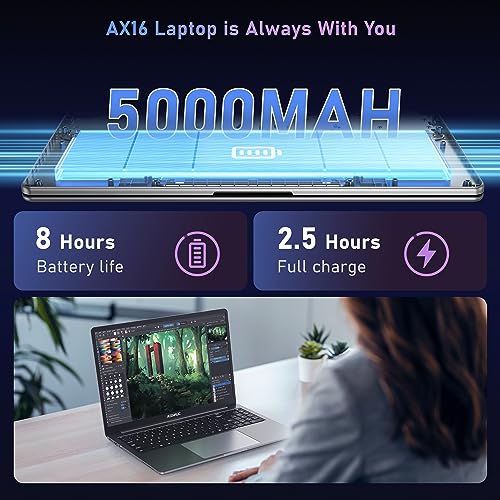 ACEMAGIC Laptop 16 inch FHD Display, 16GB RAM 512GB ROM with Intel 12th Gen Alder Lake N95(4C/4T, Up to 3.4GHz) Laptop Computer Support WiFi, BT5.0, 1MP Webcam, 3*USB3.2, Type-C