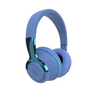 lovskoo bluetooth headphones over-ear, adjustable wireless headset with mic, noise cancelling headphones, lightweight head-mounted wireless headphones with deep bass, hi-res audio, cool stuff (navy)
