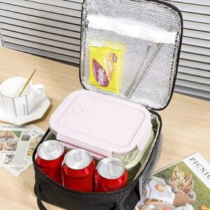 Leizzga Lunchbox Lunch Bags for Women Lunch Box Lunch Bag Insulated Lunch Bag Lunch Box Lunch Boxes (Black)