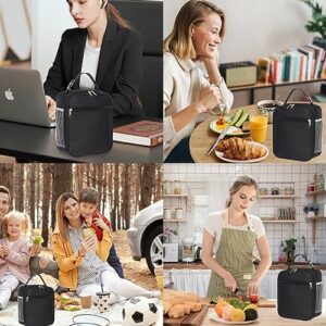 Leizzga Lunchbox Lunch Bags for Women Lunch Box Lunch Bag Insulated Lunch Bag Lunch Box Lunch Boxes (Black)