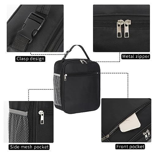 Leizzga Lunchbox Lunch Bags for Women Lunch Box Lunch Bag Insulated Lunch Bag Lunch Box Lunch Boxes (Black)