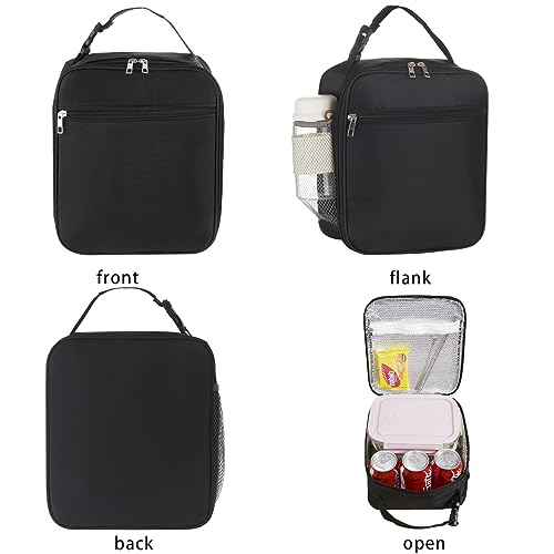 Leizzga Lunchbox Lunch Bags for Women Lunch Box Lunch Bag Insulated Lunch Bag Lunch Box Lunch Boxes (Black)