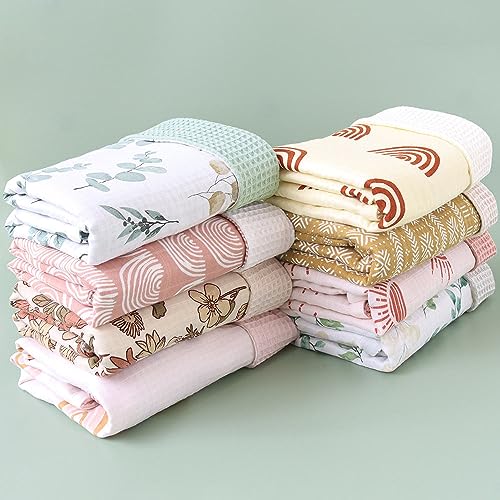 YourFavorite | Baby Blankets Muslin Swaddle Newborn Swaddle Double-Sided Neutral Receiving Blanket Muslin Front Waffle Back Security Crib Small Blanket (Teddy Bears)