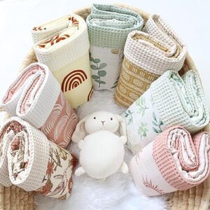 YourFavorite | Baby Blankets Muslin Swaddle Newborn Swaddle Double-Sided Neutral Receiving Blanket Muslin Front Waffle Back Security Crib Small Blanket (Teddy Bears)