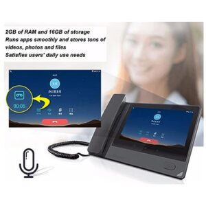 VOIP Video Phone for Android, Business Phone System Smart Video IP Phone, Support Android Phone, 2GB+16GB, Bluetooth, WiFi, 8 Screen Landline Telephone with SIM Card