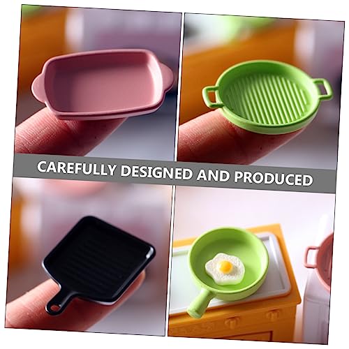 ibasenice 8 Pcs Mini Baking Dish Mini Miniatures Decorative Tray Miniature Furniture Baking Tray Kitchenware Miniature Steak Kitchen Utensils Props Ornaments Alloy Baking Tray Prop