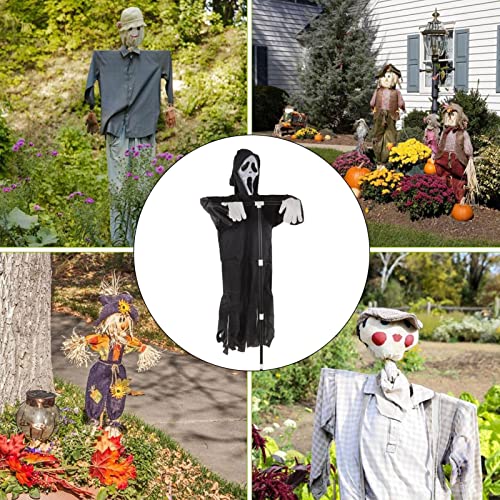 Halloween Ghostface Scream Scarecrow, Screaming Ghost Hanging Ghostface Scarecrow Detachable Pole Garden Ghostface Decoration for Outdoor Festive Atmospheres Horror Props