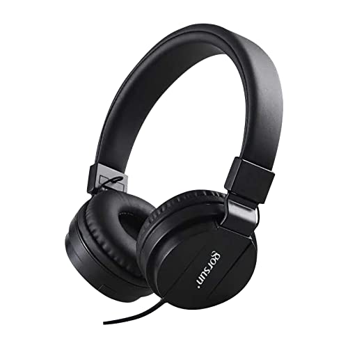 Over-Ear Kids Headphones Wireless Bluetooth Folding Noise Cancelling Headphones for Children Wireless Headset Head-Mounted Wireless Headphones Hifi Stereo, Gaming Headphones Cool Stuff (Black)