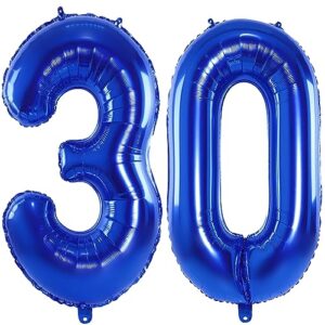 navy blue number 30 balloons 40inch huge royal blue number balloon jumbo digital balloons foil giant dark blue number helium balloons for kids adults 30th birthday party supplies decorations