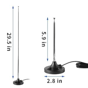 Amplified FM Radio Strong Magnetic Base Telecopic Antenna for Yamaha Pioneer Marantz Sherwood Bose Wave Music System FM Radio Bluetooth Home Stereo Receiver AV Audio Video Home Theater Tuner，Eifagur