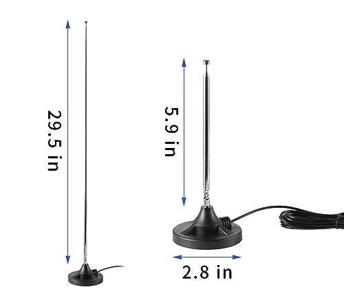 Amplified FM Radio Strong Magnetic Base Telecopic Antenna for Yamaha Pioneer Marantz Sherwood Bose Wave Music System FM Radio Bluetooth Home Stereo Receiver AV Audio Video Home Theater Tuner，Eifagur