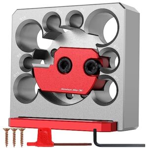 6pcs dowel maker jig kit,metric 8mm to 20mm adjustable dowel maker with carbide blade,electric drill milling dowel round rod auxiliary tool for wooden rods sticks woodworking (silver red)