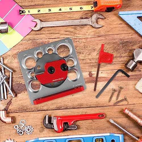 6Pcs Dowel Maker Jig Kit,Metric 8mm to 20mm Adjustable Dowel Maker with Carbide Blade,Electric Drill Milling Dowel Round Rod Auxiliary Tool for Wooden Rods Sticks Woodworking (Silver Red)