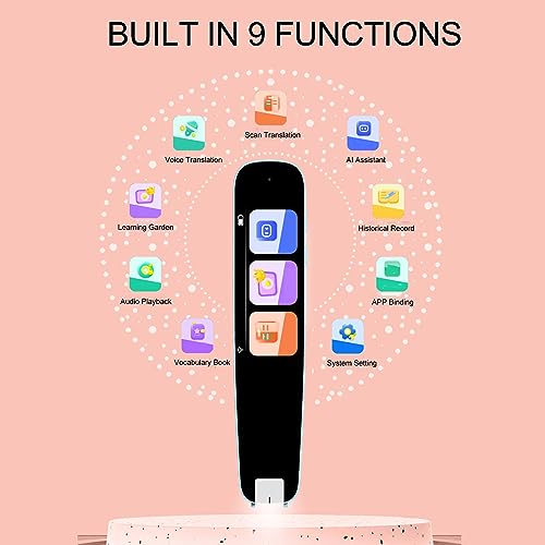 Smart Scanner Pen Language Translator Real Time Point to Read Electronic Dictionary Intelligent AI Scanning Literacy English Learning Scanning Pen Built in Battery