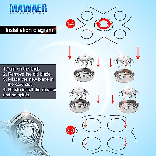 MAWAER 8 PCS Head Shaver replacement Blades for SKULL SHAVER Pitbull Carver PRO 4 Head Electric Razor Replacement head