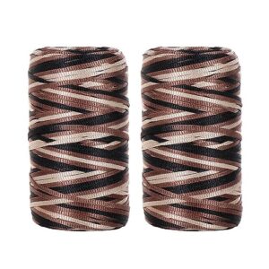 2roll 100g 3mm flat polypropylene ribbon, lightweight colorful knitting ribbon twine bright silk thread yarn for diy crochet sun hat bag slippers cushion