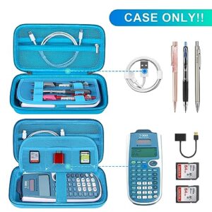 BOVKE Carrying Case for Texas Instruments TI-30XS Multiview/TI-34 Multiview/TI-36X Pro Scientific Calculator, Extra Mesh Pocket for USB Cables Pens Other School Supplies, Blue