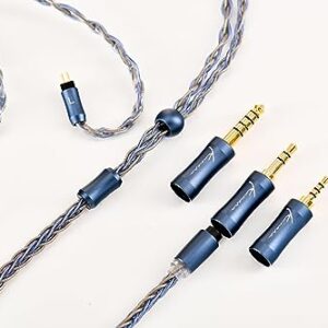 HiFiGo Kinera Ace 2.0 Modular Upgrade Earphone Cable, IEMs Replaceable 8-Strand Silver-Foil & Copper Alloy Wire Cable with 2.5mm/3.5mm/4.4mm Plug (0.78 2PIN)