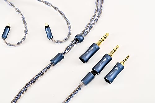 HiFiGo Kinera Ace 2.0 Modular Upgrade Earphone Cable, IEMs Replaceable 8-Strand Silver-Foil & Copper Alloy Wire Cable with 2.5mm/3.5mm/4.4mm Plug (0.78 2PIN)