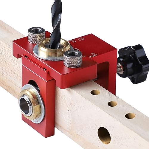 Pocket Hole Jig Kit 3 in 1 Round Dowel Woodworking Holes Locator Furniture Panel Splicing Tool, for Easy Furniture Assembly and Strong Wood Joints