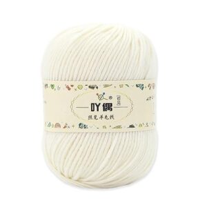 yarn ave 100% merino wool yarn, 2 balls/3.5oz soft warm yarn for hand knitting&crocheting sweaters,baby projects,hats,scarfs,dolls, 4ply medium weight (#01 cream white)