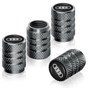 for Audi Car Tire Valve Stem Caps Dust Caps Work for Audi A1 A3 RS3 A4 A5 A6 A7 RS7 A8 Q3 Q5 Q7 R8 S Series,4Pcs Caps for Car Tire Valve Stem for Car Tires,Leak-Proof Anti-Corrosion,Black