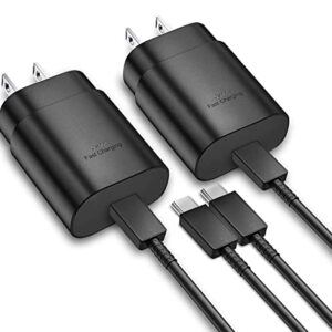 25W Fast Charge Type C Samsung Super Fast Charging 2 Pack with 6FT Android Type C Phone Charger Cable for Samsung Galaxy S21 Ultra/S20 Ultra/Note 20/Note 10/Z Fold 3/s10+/s10e/s9/s9 Plus/s8/s8 Plus