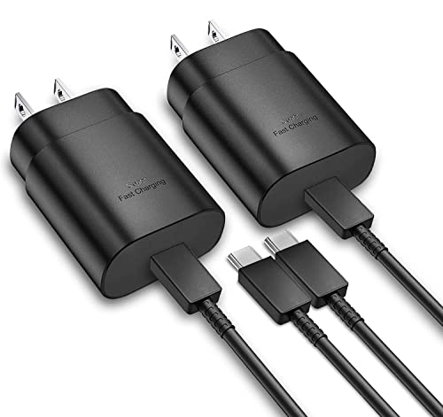 25W Fast Charge Type C Samsung Super Fast Charging 2 Pack with 6FT Android Type C Phone Charger Cable for Samsung Galaxy S21 Ultra/S20 Ultra/Note 20/Note 10/Z Fold 3/s10+/s10e/s9/s9 Plus/s8/s8 Plus