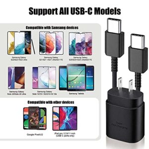 25W Fast Charge Type C Samsung Super Fast Charging 2 Pack with 6FT Android Type C Phone Charger Cable for Samsung Galaxy S21 Ultra/S20 Ultra/Note 20/Note 10/Z Fold 3/s10+/s10e/s9/s9 Plus/s8/s8 Plus