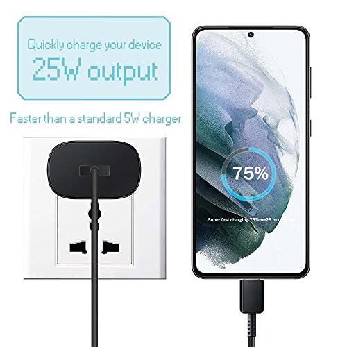 25W Fast Charge Type C Samsung Super Fast Charging 2 Pack with 6FT Android Type C Phone Charger Cable for Samsung Galaxy S21 Ultra/S20 Ultra/Note 20/Note 10/Z Fold 3/s10+/s10e/s9/s9 Plus/s8/s8 Plus