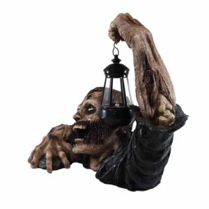 2023 Halloween Decorations Zombie with Solar Led Lantern,Resin Zombie Garden Statue Decoration for Halloween Graveyard Decor Halloween Decorations for Patio Yard Holiday Garden